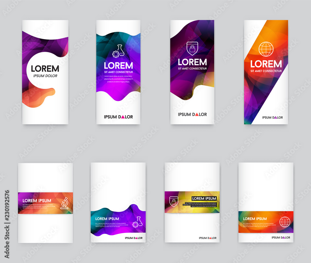 Big Set of Visual identity with letter elements polygonal style Letterhead and mesh smooth design style brochure cover template mockups for business with Fictitious names
