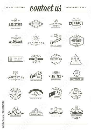 Big Set of Contact us Service Elements and Assistance Support can be used as Logo or Icon in premium quality