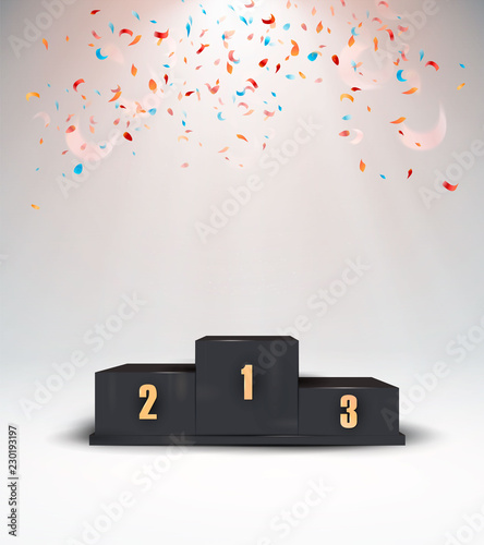 Golden winners podium. Vector illustration