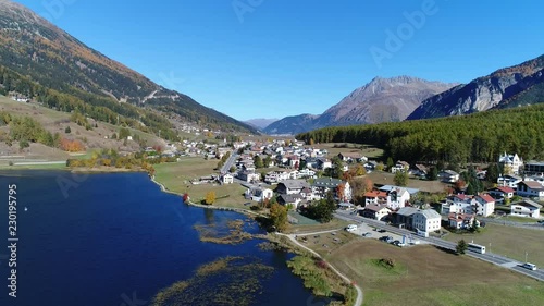 Alpine lake and little village in Trentino.
South Tyrol, village and lake of S. Valentino.