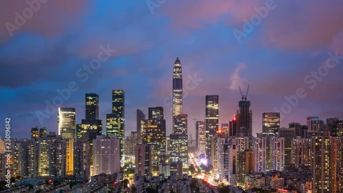 Wallpaper Mural Time lapse of Shenzhen skyline from day to night Torontodigital.ca