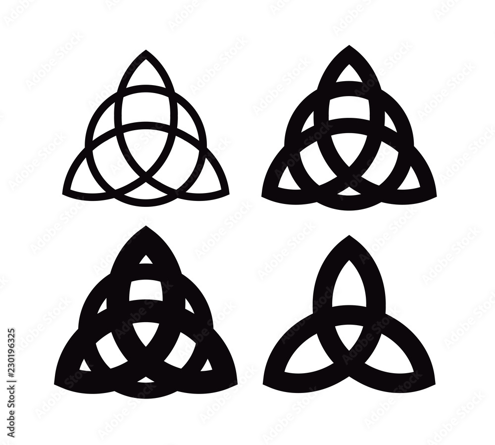 Triquetra Wiccan symbol from Charmed. Celtic Pagan trinity knots