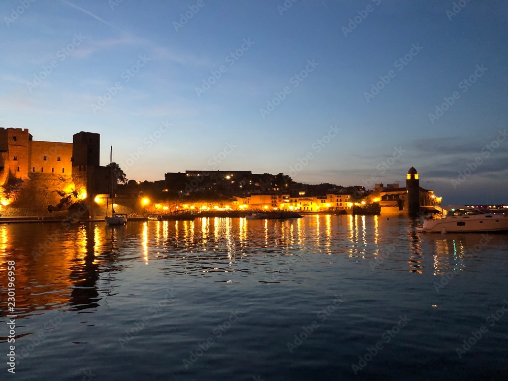 Port de Collioure au coucher du soleil