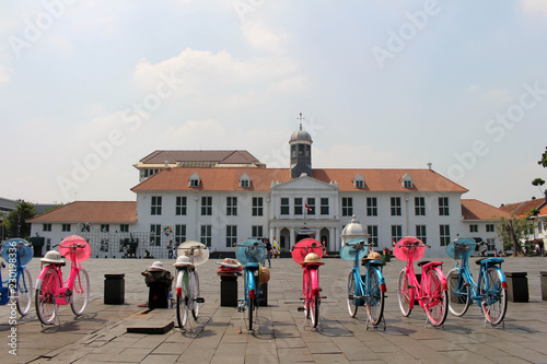 The colorful bicycles at Kota Tua (Old Town), a major tourist attraction in the city