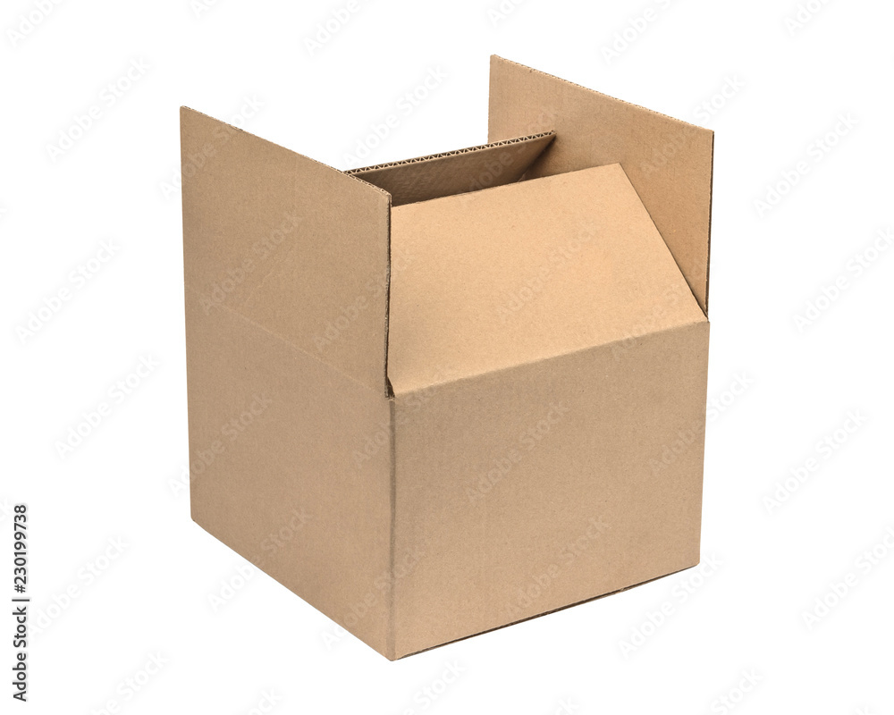 Open empty cardboard box on a white background Open empty cardboard box on a white background