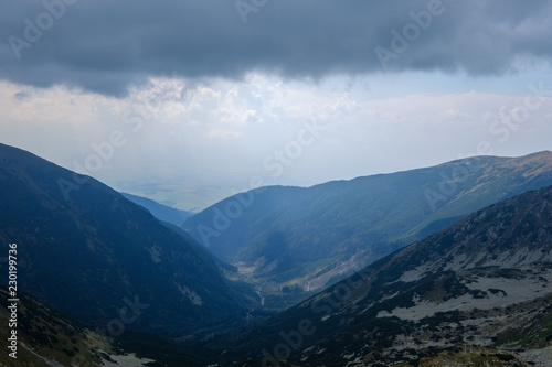 mountain panorama from top of Banikov peak in Slovakian Tatra mountains