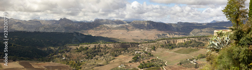 Ronda, view from city terrace to landscape