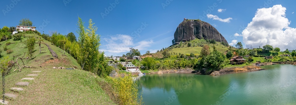 Rock of Guatape (Piedra Del Penol) and Lake in Guatape, Colombia