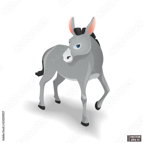Cartoon of donkey icon.