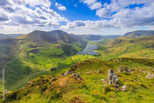 Fleetwith Pike summit overlooking Buttermere, Cumbria, England
