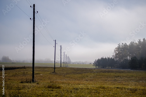 power line electricity poles in country