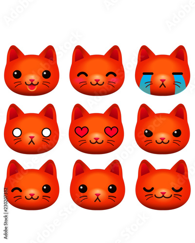 Cat emoji smiles vector