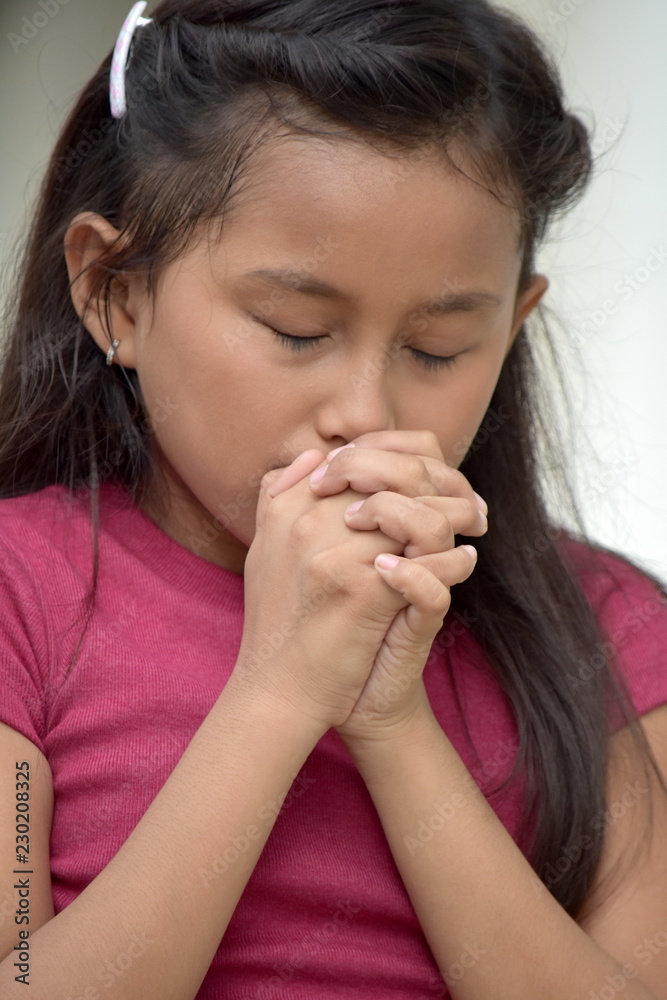 Youthful Minority Female In Prayer Youthful Minority Female In Prayer