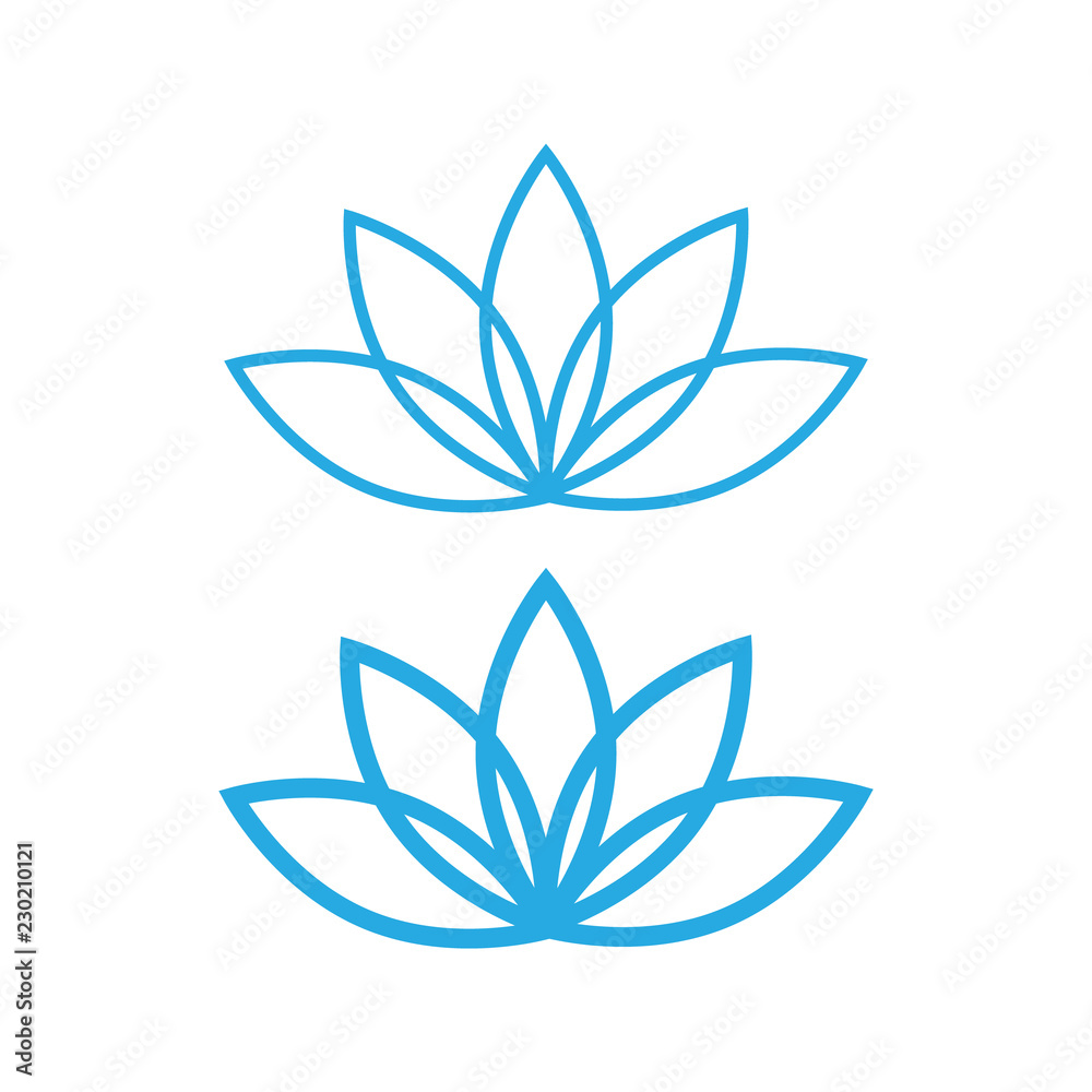 Lotus icon. lotos flower calm and harmony pictogram vector