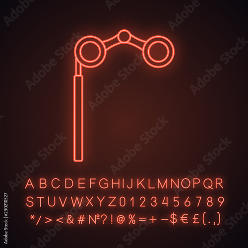Opera glasses neon light icon