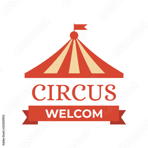 Old carnival circus banners. Circus ticket festival sign