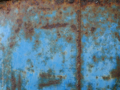 blue rusty metal wall background