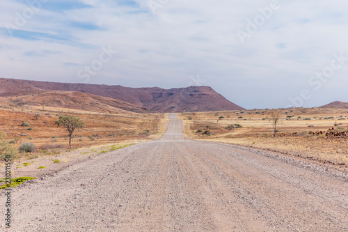 Adventurous road trip through a majestic landscape, Damaraland, Namibia.