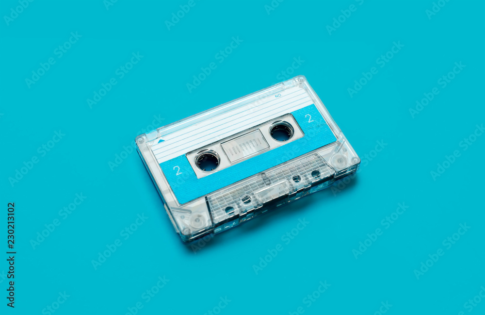 Obraz premium blue retro audio cassete