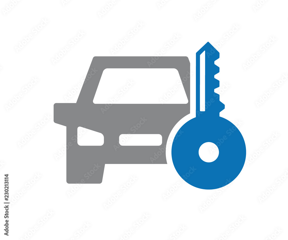 Vector key car icon. Automobile alarm system symbol and sign illustration on white background. Vector key car icon. Automobile alarm system symbol and sign illustration on white background.