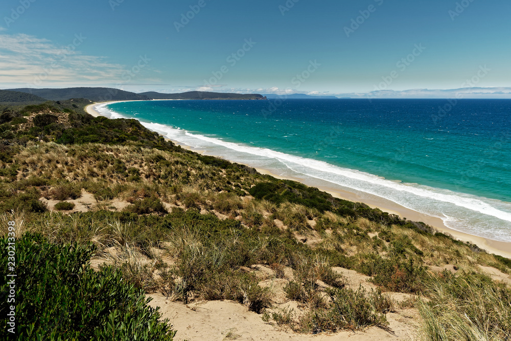 Landscape in Brunny Island in Tasmania, beautiful national reservation in Australia