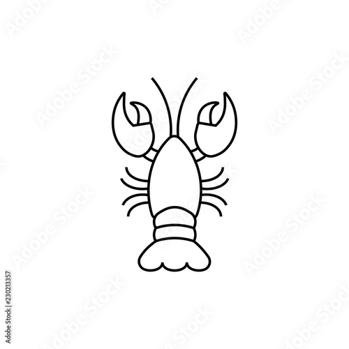 Lobster linear icon. Lobster concept stroke symbol design. Thin graphic elements vector illustration, outline pattern on a white background, eps 10.