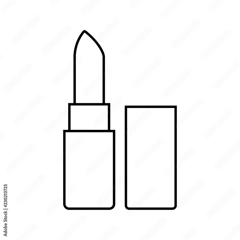 Lipstick flat line icon. Beauty care sign, illustration of makeup. Thin linear logo for cosmetics store. Lipstick flat line icon. Beauty care sign, illustration of makeup. Thin linear logo for cosmetics store.