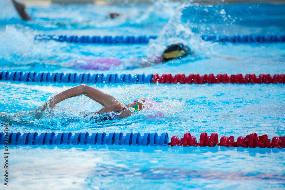 Swimming athlete in Freestyle competition