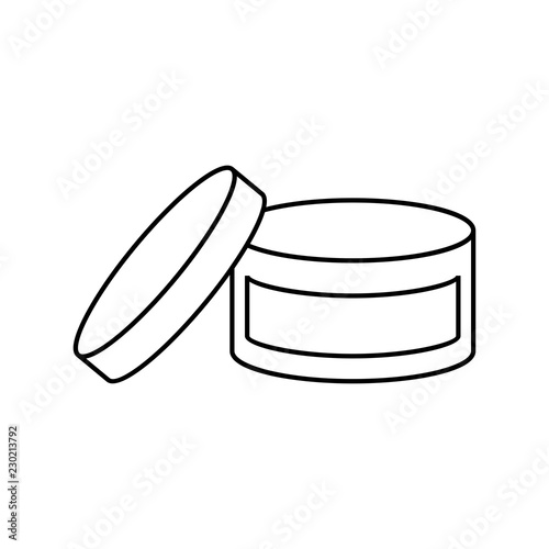 Face cream jar linear icon. Cosmetics. Thin line illustration. Contour symbol. Vector isolated outline drawing
