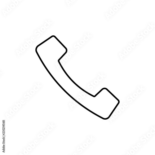 Telephone call outline icon. linear style sign for mobile concept and web design. Handset phone simple line vector icon. Symbol, logo illustration.