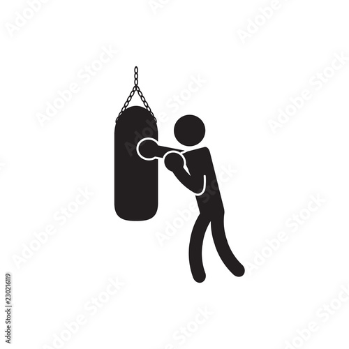 Boxing heavy bag icon. Vector.