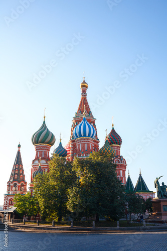 September 21 2018. Russia. Moscow. St. Basil's Cathedral on Red Square in the Kremlin. At dawn.