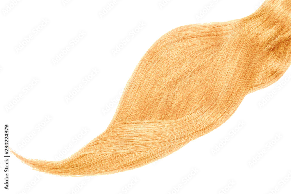 Blond hair, isolated on white background. Long beautiful ponytail Blond hair, isolated on white background. Long beautiful ponytail
