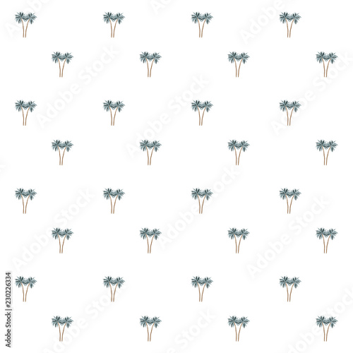 Seamless pattern of small  palm trees on a white background © MSNTY_STUDIOX