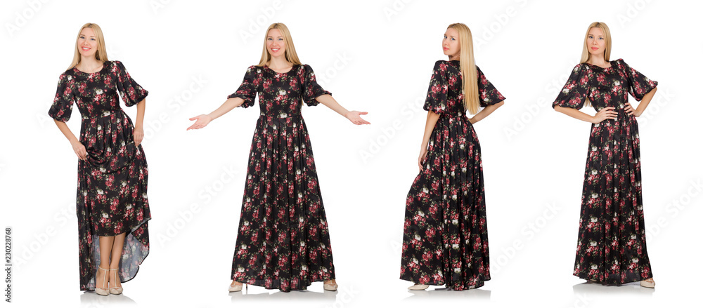 Wunschmotiv: Pretty woman in romantic dress isolated on white #230228768