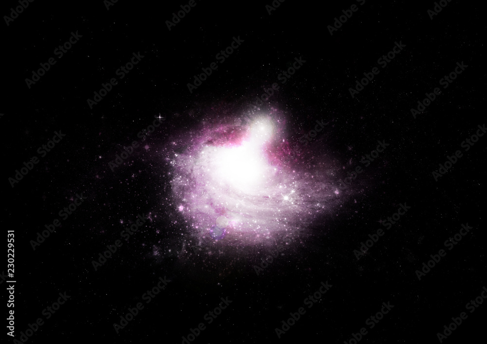 Fototapeta premium Stars, dust and gas nebula in a far galaxy