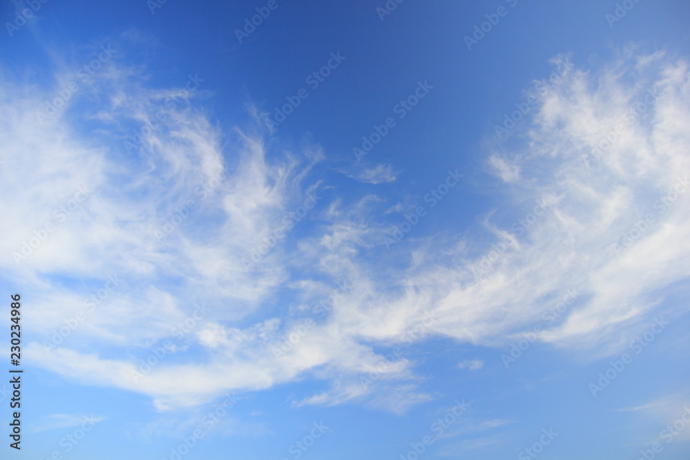 Cirrus cloud and blue sky for background.