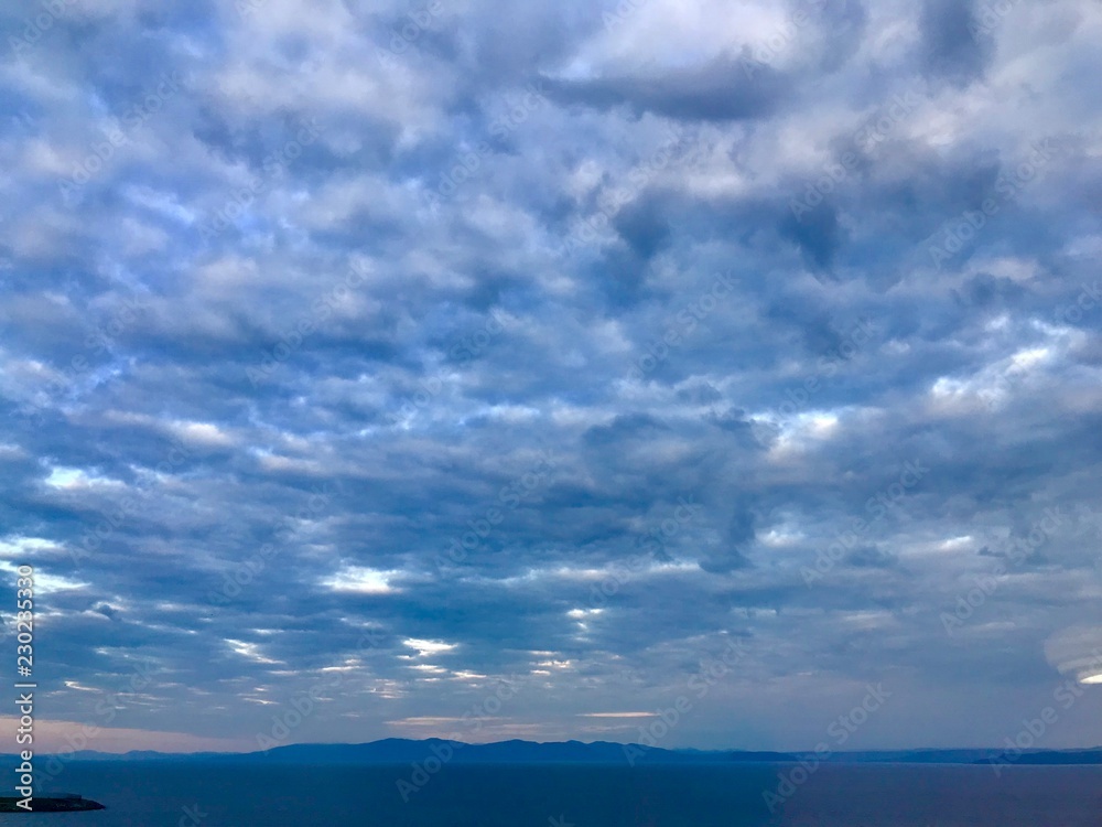 blue sky and clouds