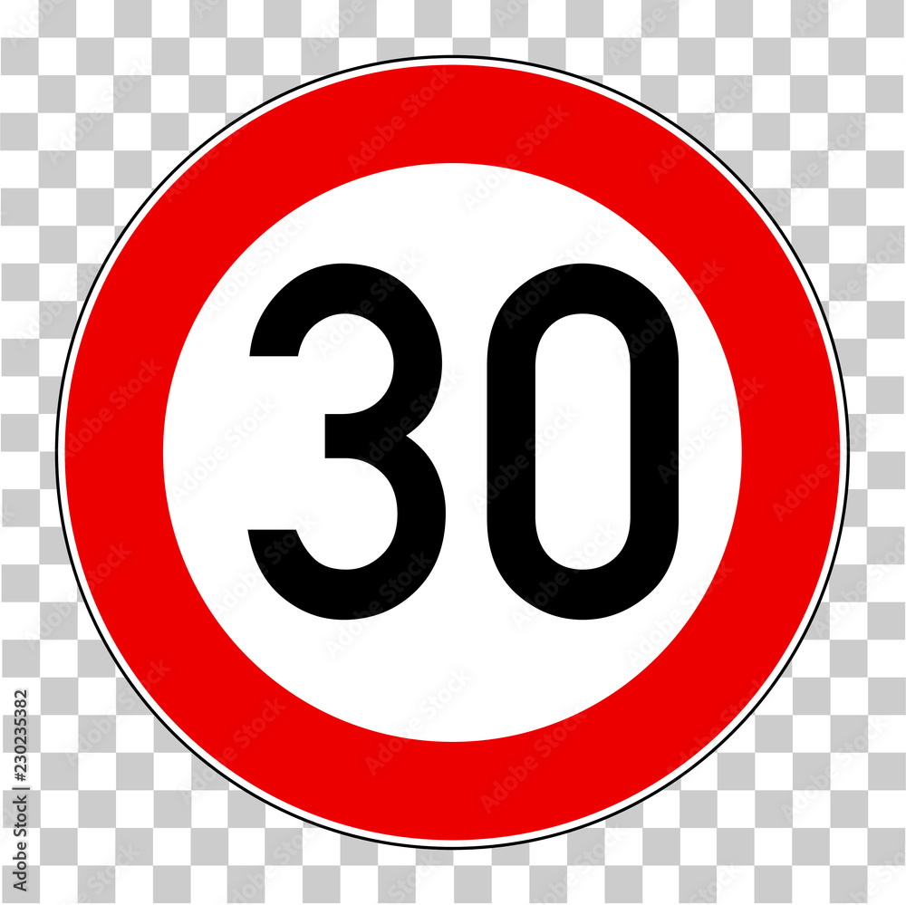 Verkehrsschild 30 Km/h Stock Vector | Adobe Stock