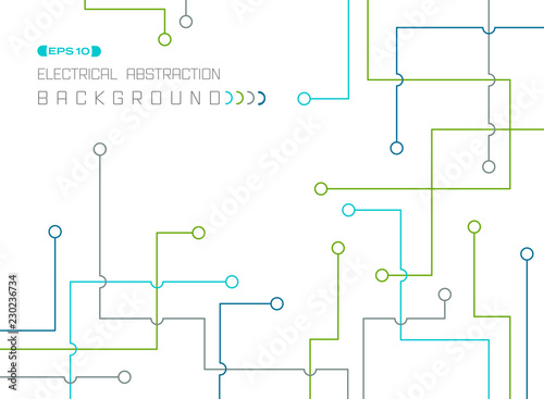 Abstract of colorful electrical lines pattern background.