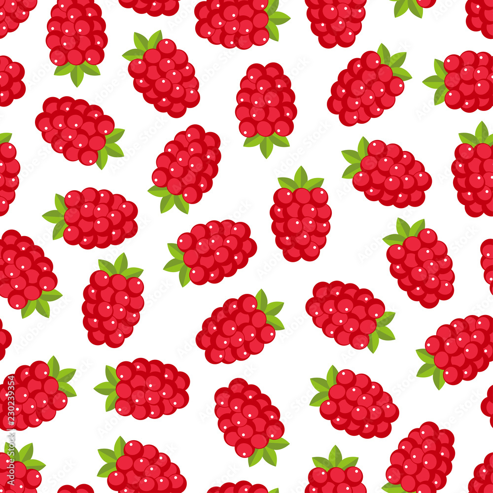 raspberry seamless pattern on white background raspberry seamless pattern on white background