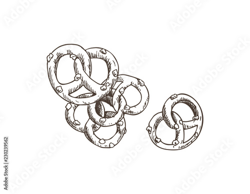 Pretzels Traditional Meal Vector Illustration