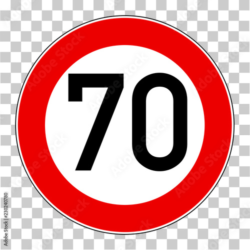 Verkehrschild 70 Km/h