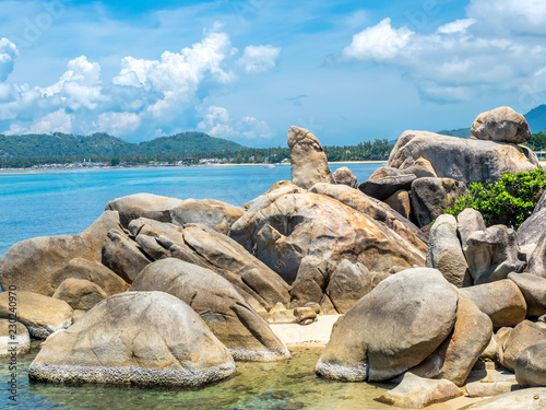 Grandpa rock, penis-like large stone, Samui island, Thailand photo