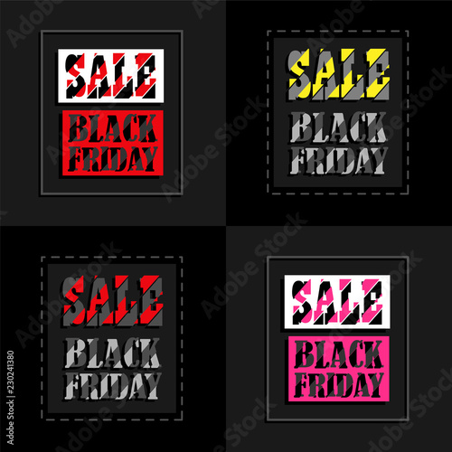 Black Friday sale colorful backgrounds. Vector illustration.
