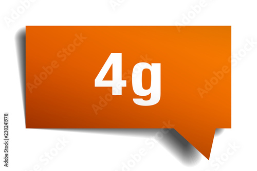 4g orange 3d speech bubble