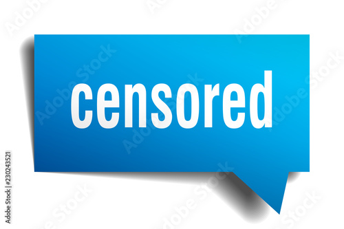 censored blue 3d speech bubble