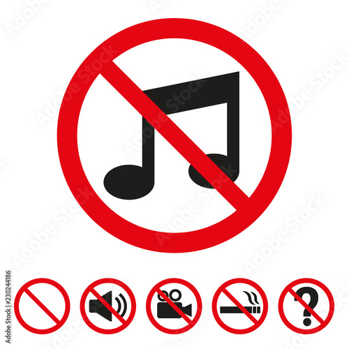 No music sign on white background.