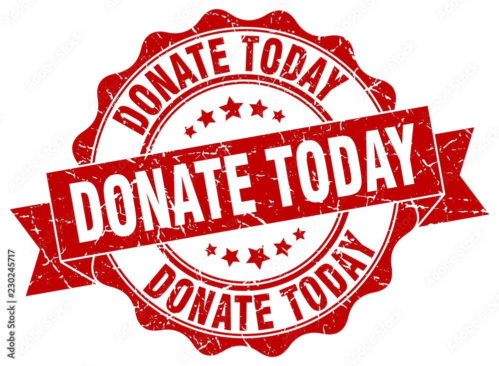 Obraz premium donate today stamp. sign. seal