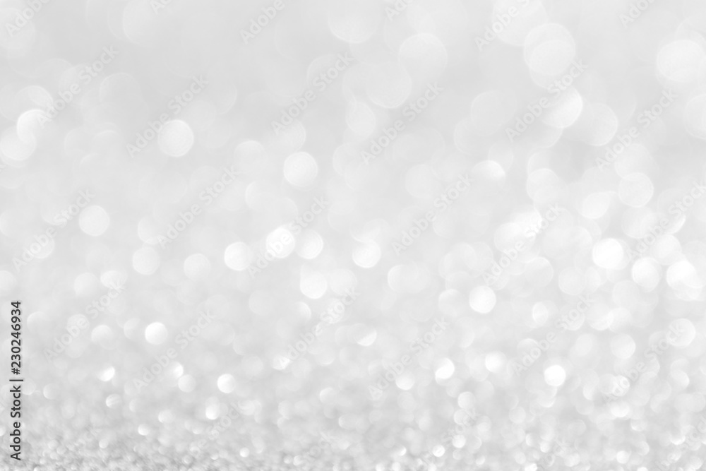 abstract background white Silver lights on christmas bokeh abstract background white Silver lights on christmas bokeh